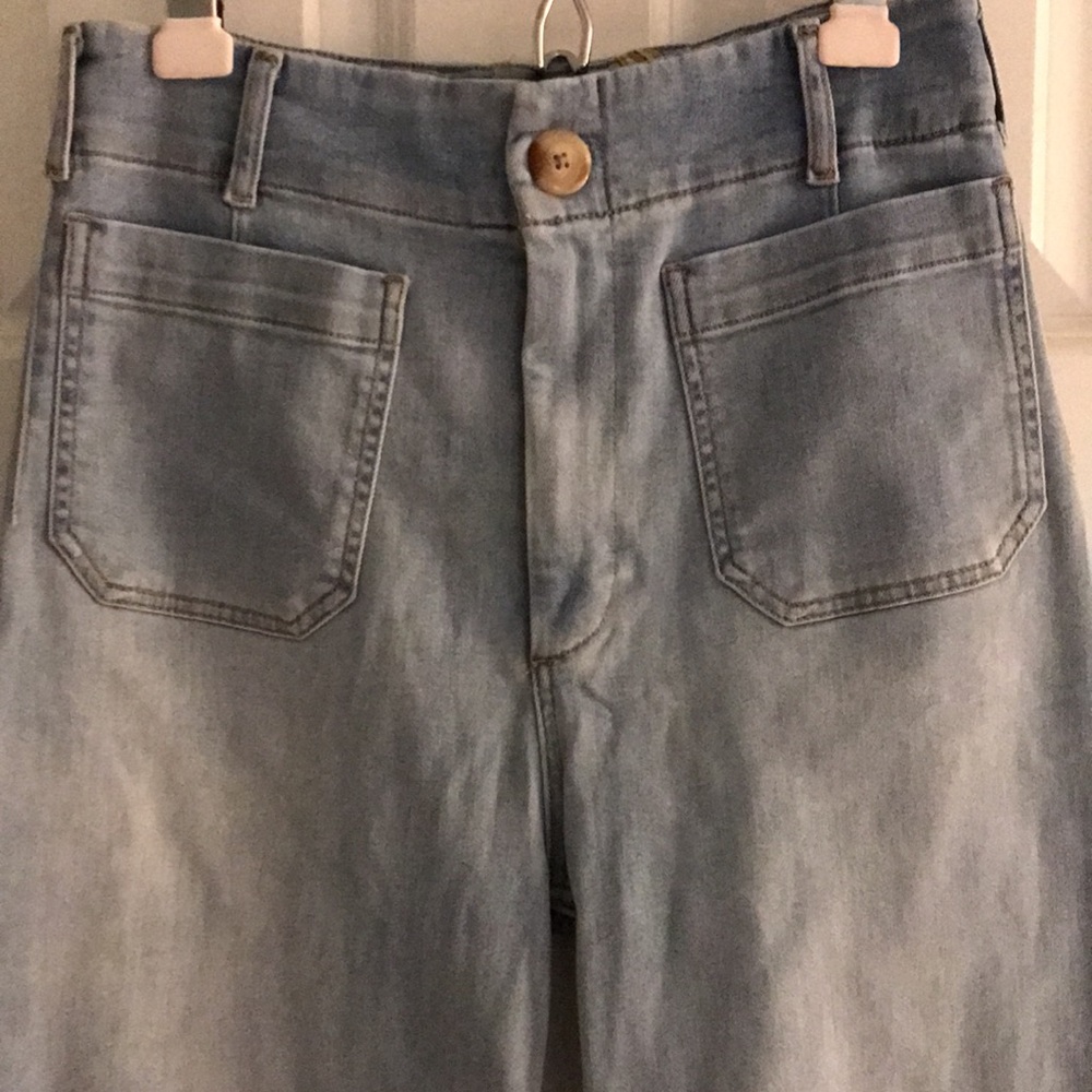 Maeve by Anthropologie Collette Light Wash Blue Denim Patch Pocket Jeans 30 - Picture 4 of 17